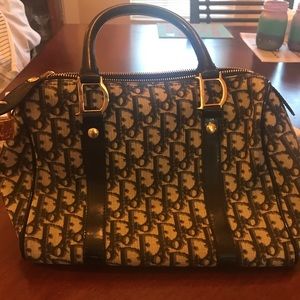 Christian Dior Black Trotter Canvas Boston Small